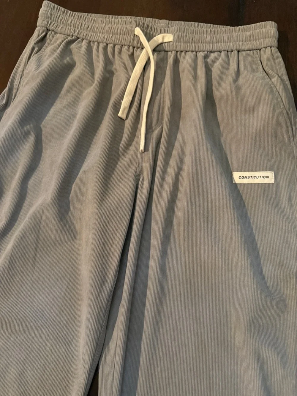 Constitution Men's Light Gray Drawstring Corduroy Pants XL - Picture 2 of 6